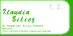 klaudia bilicz business card